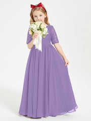 Lace Top Half Sleeved Junior Bridesmaids Dresses Tahiti