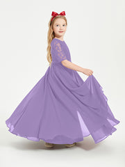 Lace Top Half Sleeved Junior Bridesmaids Dresses Tahiti