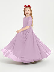 Lace Top Half Sleeved Junior Bridesmaids Dresses Wisteria
