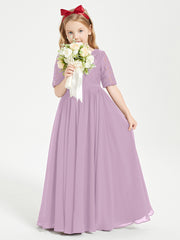 Lace Top Half Sleeved Junior Bridesmaids Dresses Wisteria