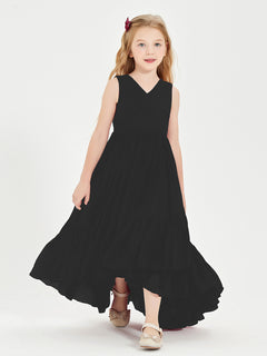 Cascading Skirt Boho Dresses for Junior Bridesmaids Black