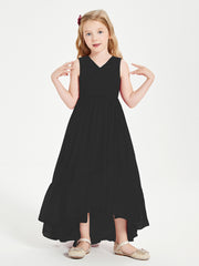 Cascading Skirt Boho Dresses for Junior Bridesmaids Black
