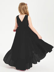 Cascading Skirt Boho Dresses for Junior Bridesmaids Black