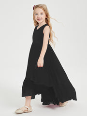 Cascading Skirt Boho Dresses for Junior Bridesmaids Black