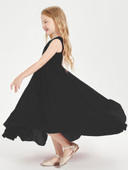 Cascading Skirt Boho Dresses for Junior Bridesmaids Black
