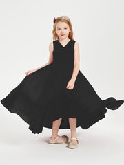 Cascading Skirt Boho Dresses for Junior Bridesmaids Black