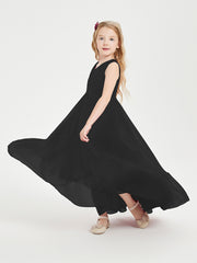 Cascading Skirt Boho Dresses for Junior Bridesmaids Black