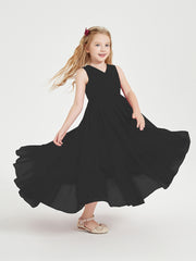 Cascading Skirt Boho Dresses for Junior Bridesmaids Black
