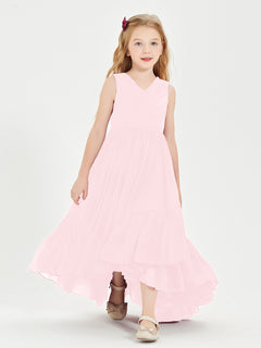 Cascading Skirt Boho Dresses for Junior Bridesmaids Blushing Pink