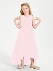 Cascading Skirt Boho Dresses for Junior Bridesmaids Blushing Pink