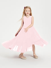 Cascading Skirt Boho Dresses for Junior Bridesmaids Blushing Pink