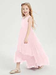 Cascading Skirt Boho Dresses for Junior Bridesmaids Blushing Pink
