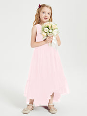 Cascading Skirt Boho Dresses for Junior Bridesmaids Blushing Pink