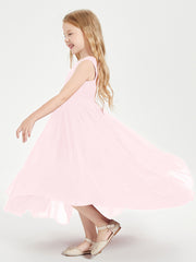 Cascading Skirt Boho Dresses for Junior Bridesmaids Blushing Pink