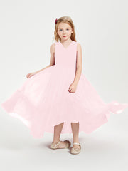 Cascading Skirt Boho Dresses for Junior Bridesmaids Blushing Pink