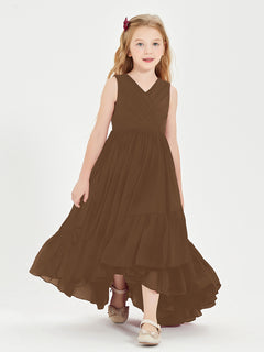 Cascading Skirt Boho Dresses for Junior Bridesmaids Brown