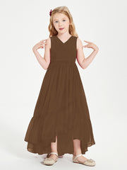 Cascading Skirt Boho Dresses for Junior Bridesmaids Brown