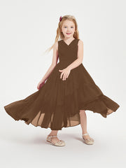 Cascading Skirt Boho Dresses for Junior Bridesmaids Brown