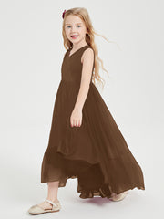 Cascading Skirt Boho Dresses for Junior Bridesmaids Brown