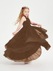 Cascading Skirt Boho Dresses for Junior Bridesmaids Brown