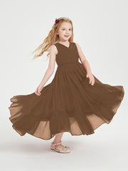 Cascading Skirt Boho Dresses for Junior Bridesmaids Brown