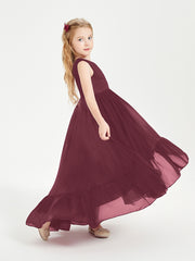 Cascading Skirt Boho Dresses for Junior Bridesmaids Cabernet