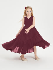 Cascading Skirt Boho Dresses for Junior Bridesmaids Cabernet