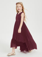 Cascading Skirt Boho Dresses for Junior Bridesmaids Cabernet
