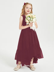 Cascading Skirt Boho Dresses for Junior Bridesmaids Cabernet