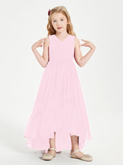 Cascading Skirt Boho Dresses for Junior Bridesmaids Candy Pink