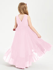 Cascading Skirt Boho Dresses for Junior Bridesmaids Candy Pink