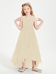 Cascading Skirt Boho Dresses for Junior Bridesmaids Champagne