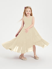 Cascading Skirt Boho Dresses for Junior Bridesmaids Champagne