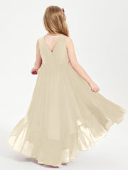 Cascading Skirt Boho Dresses for Junior Bridesmaids Champagne