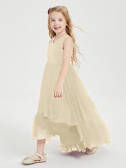 Cascading Skirt Boho Dresses for Junior Bridesmaids Champagne