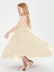 Cascading Skirt Boho Dresses for Junior Bridesmaids Champagne
