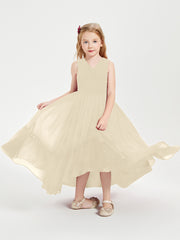 Cascading Skirt Boho Dresses for Junior Bridesmaids Champagne