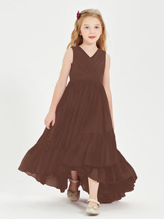 Cascading Skirt Boho Dresses for Junior Bridesmaids Chocolate