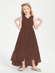 Cascading Skirt Boho Dresses for Junior Bridesmaids Chocolate