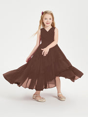 Cascading Skirt Boho Dresses for Junior Bridesmaids Chocolate