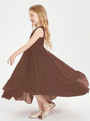 Cascading Skirt Boho Dresses for Junior Bridesmaids Chocolate
