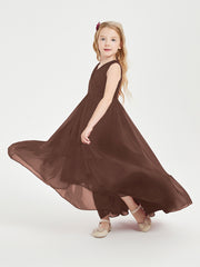 Cascading Skirt Boho Dresses for Junior Bridesmaids Chocolate