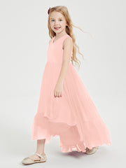 Cascading Skirt Boho Dresses for Junior Bridesmaids Coral