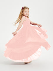Cascading Skirt Boho Dresses for Junior Bridesmaids Coral