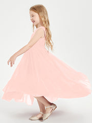 Cascading Skirt Boho Dresses for Junior Bridesmaids Coral