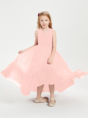 Cascading Skirt Boho Dresses for Junior Bridesmaids Coral