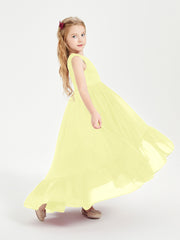 Cascading Skirt Boho Dresses for Junior Bridesmaids Daffodil