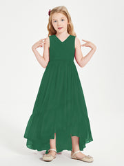 Cascading Skirt Boho Dresses for Junior Bridesmaids Dark Green