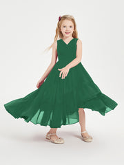 Cascading Skirt Boho Dresses for Junior Bridesmaids Dark Green