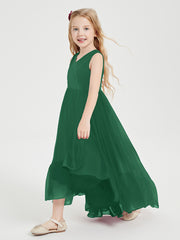 Cascading Skirt Boho Dresses for Junior Bridesmaids Dark Green